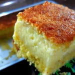 Bolo de milho cremoso da fazenda para servir com um cafezinho a tarde